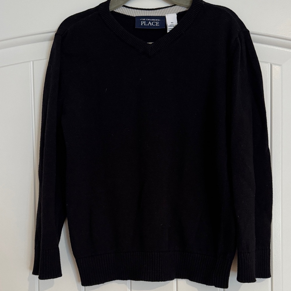 The Children's Place Boys V-Neck Black Sweater